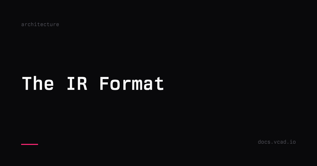 The IR Format | vcad