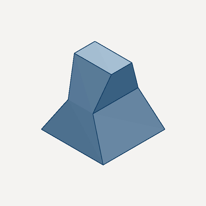 Lofted transition through three rectangular sections