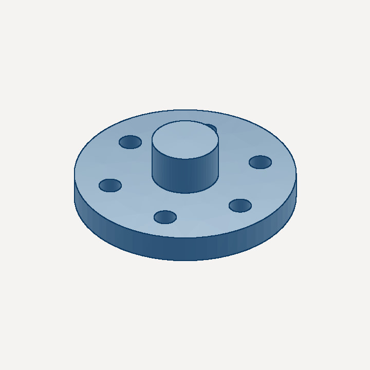 Flange with a six-hole bolt circle
