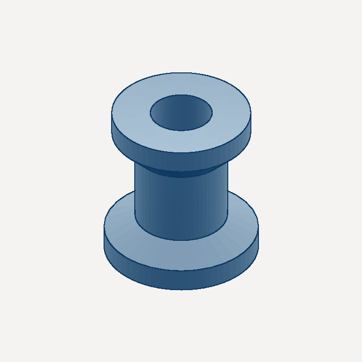 Revolved spool-shaped part